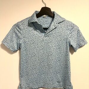 Peter Millar Light Blue Patterned Polo